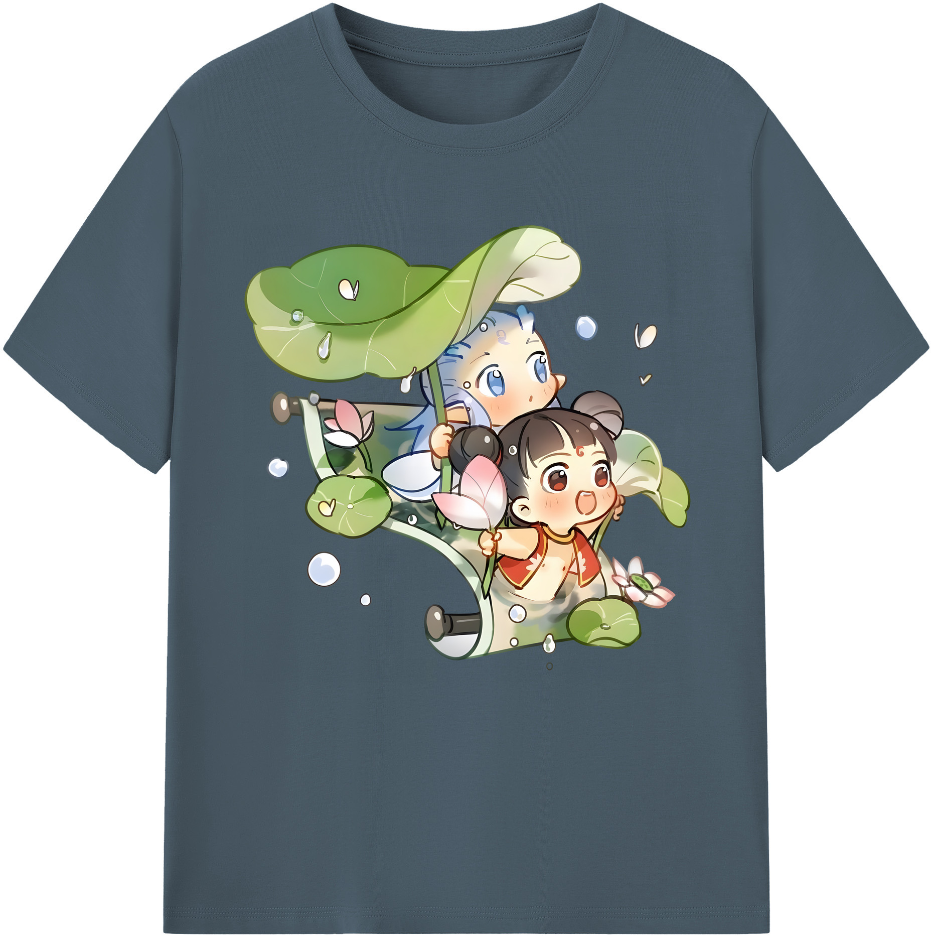 （画像用） Ne Zha 2 ナタ 魔童の大暴れ 綿100％半袖Tシャツ（フロントプリント）